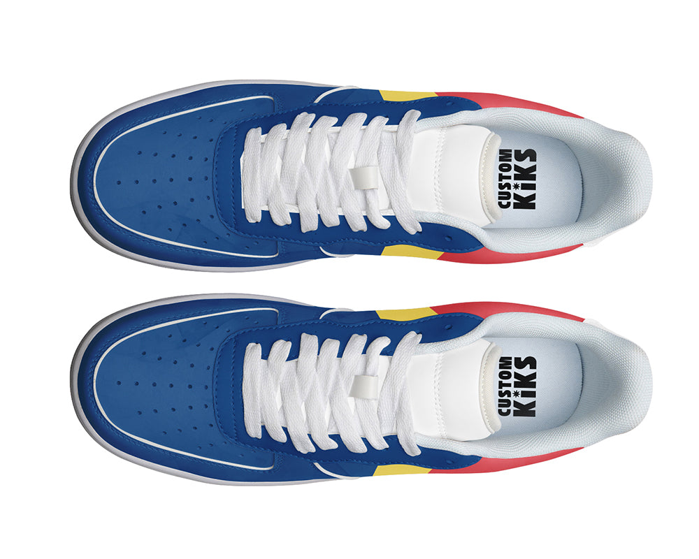 Seychelles Flag Sneakers: Seychelles Flag Pattern Court Sneakers
