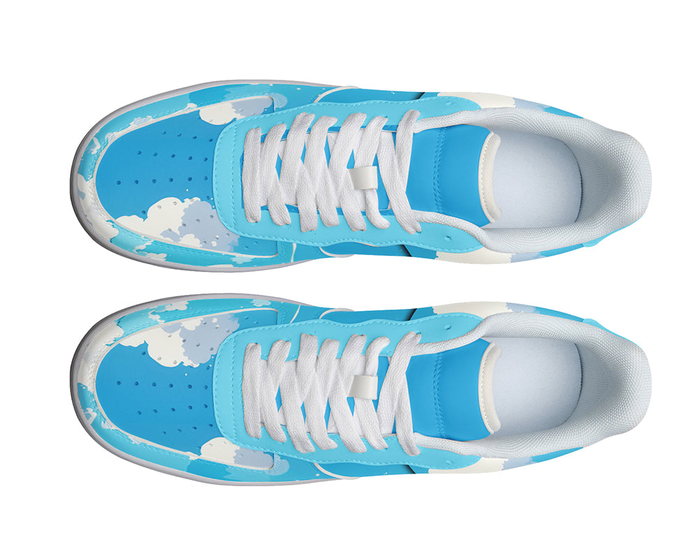 Sky Sneakers: Sky Cloud Illustration Court Sneakers
