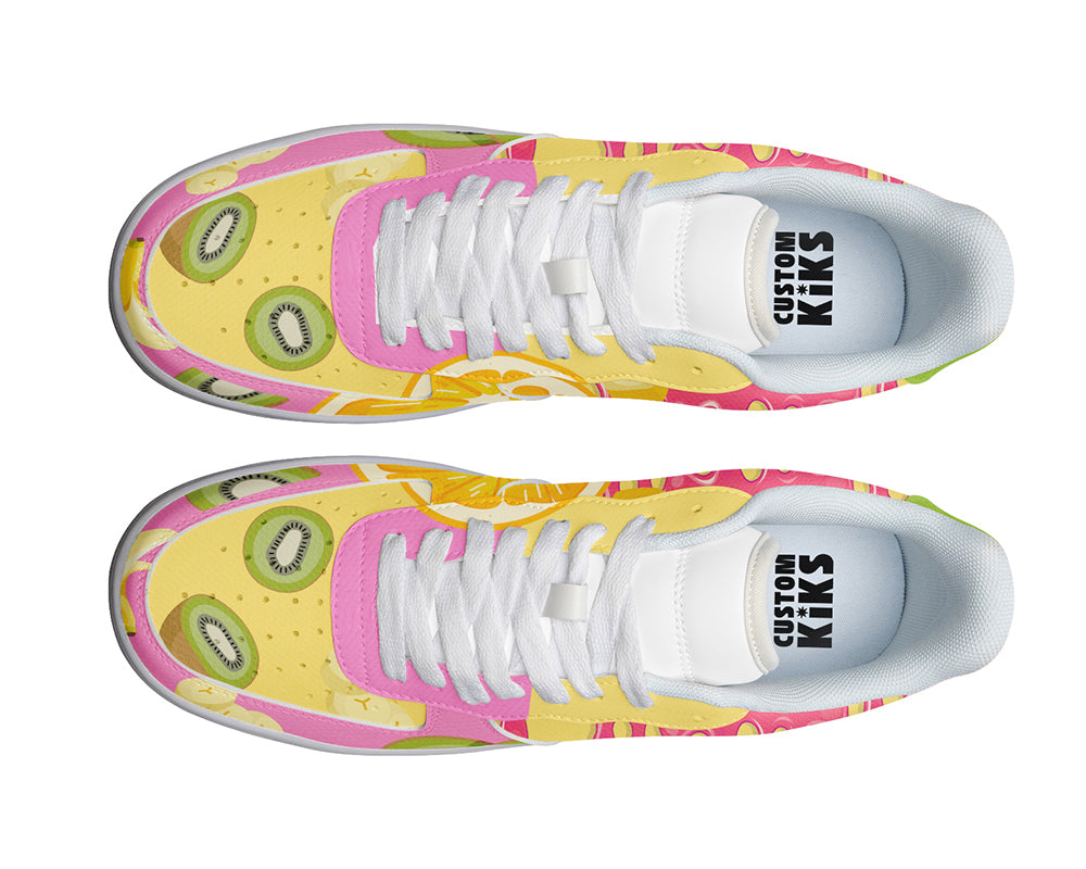 Smoothie Sneakers: Fruit Smoothie Illustration Court Sneakers