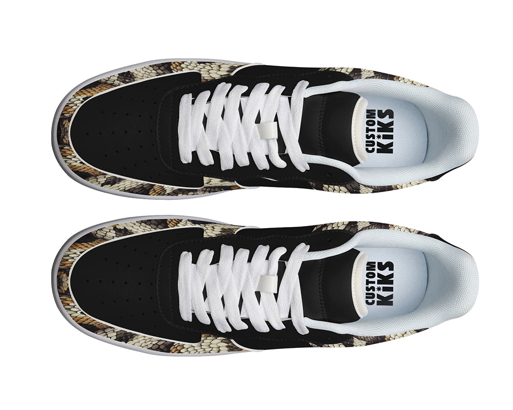 Snake Sneakers: Snake Skin Pattern Court Sneakers