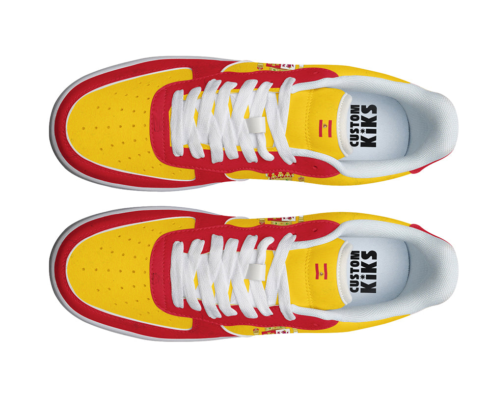 Spanish Flag Sneakers: Spanish Flag Pattern Court Sneakers