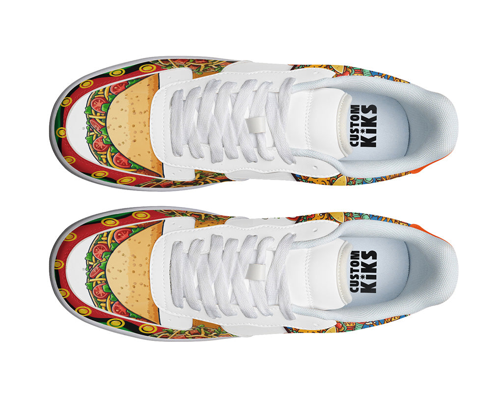 Taco Sneakers: Taco Pattern Court Sneakers