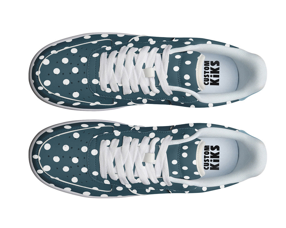 Teal Polka Dots Sneakers