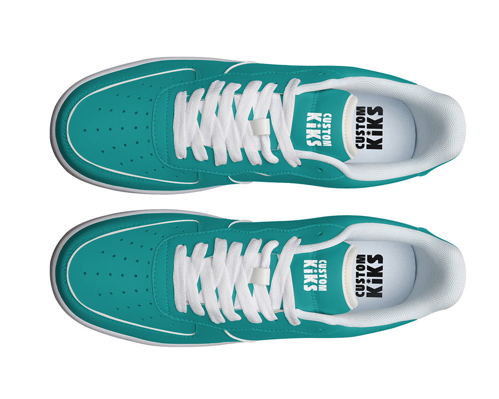 Teal Sneakers: Solid Teal Color Court Sneakers