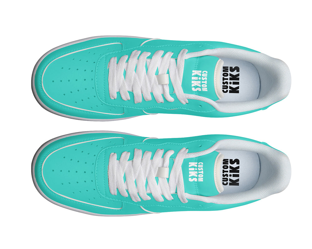 Turquoise Sneakers: Solid Turquoise Court Sneakers