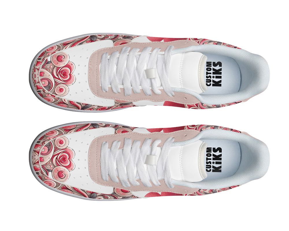 Valentines Sneakers: Heart Pattern Court Sneakers