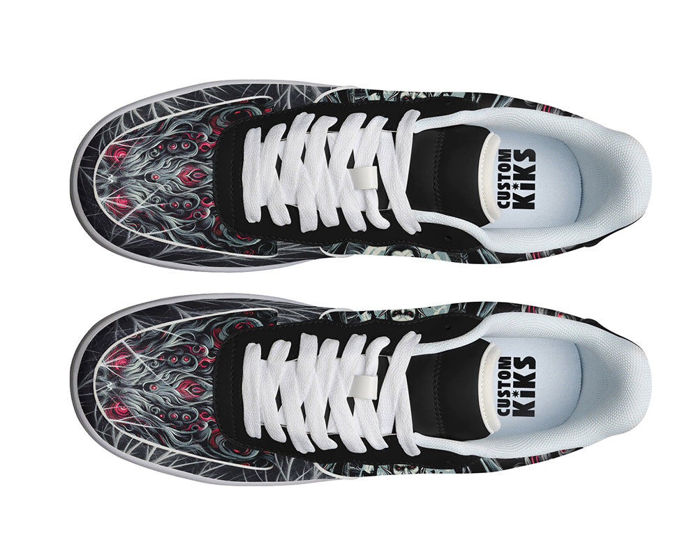 Vampire Sneakers: Vampire Illustration Court Sneakers