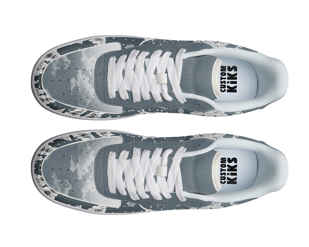 Winter Sneakers: Winter Forest Illustration Court Sneakers