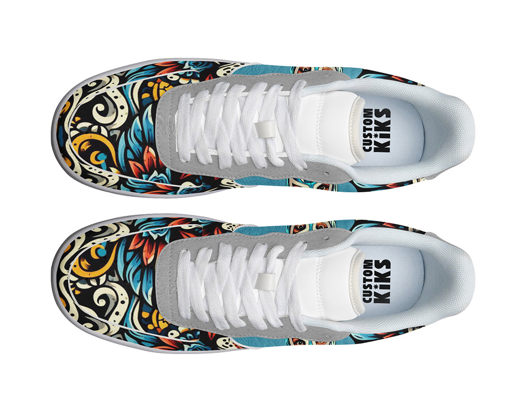 Lucha Libre Sneakers: Lucha Libre Illustration Court Sneakers