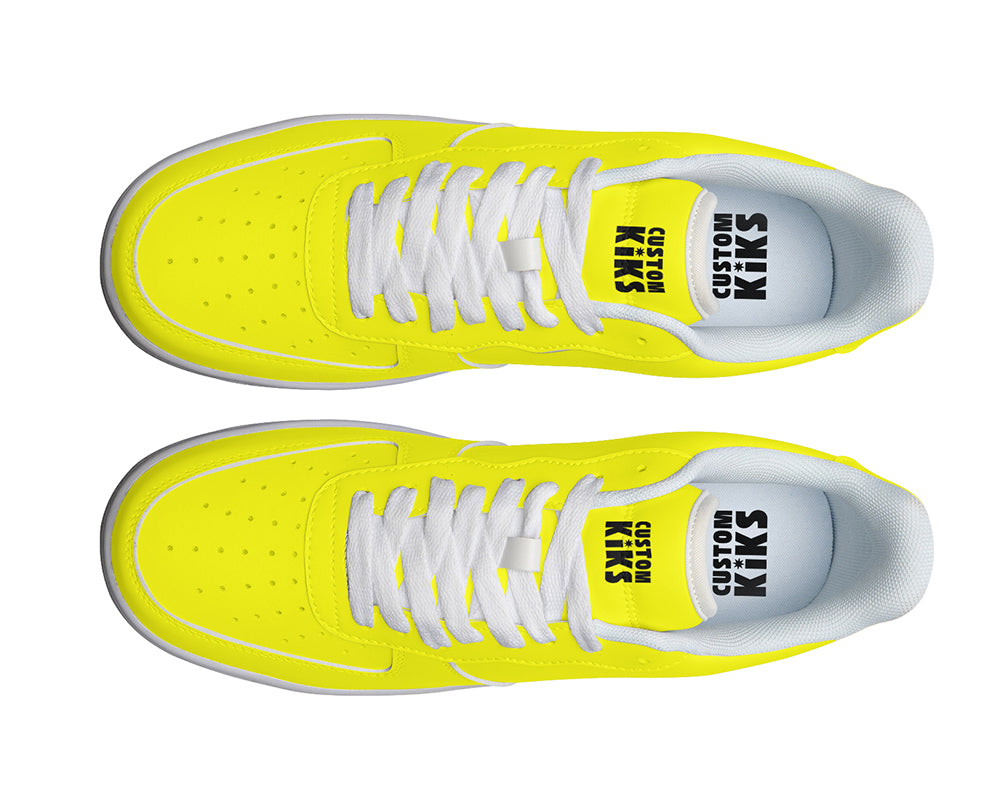 Yellow Sneakers: Solid Yellow Court Sneakers