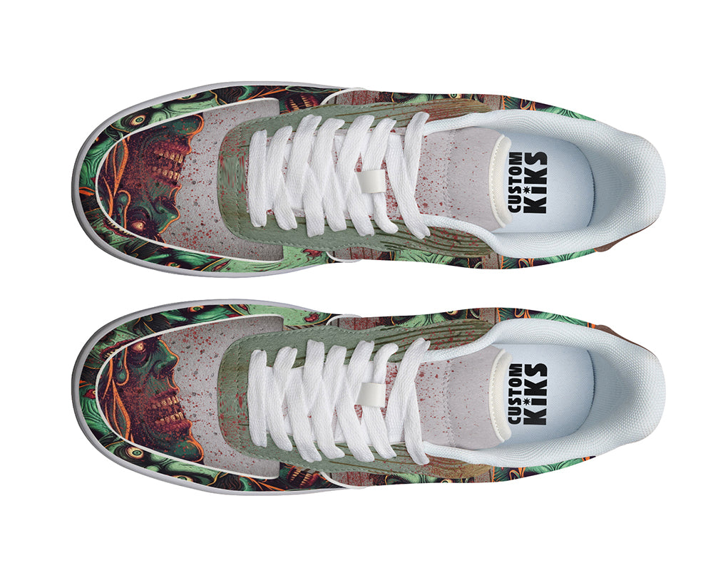 Zombie Sneakers: Undead Zombie Pattern Court Sneakers