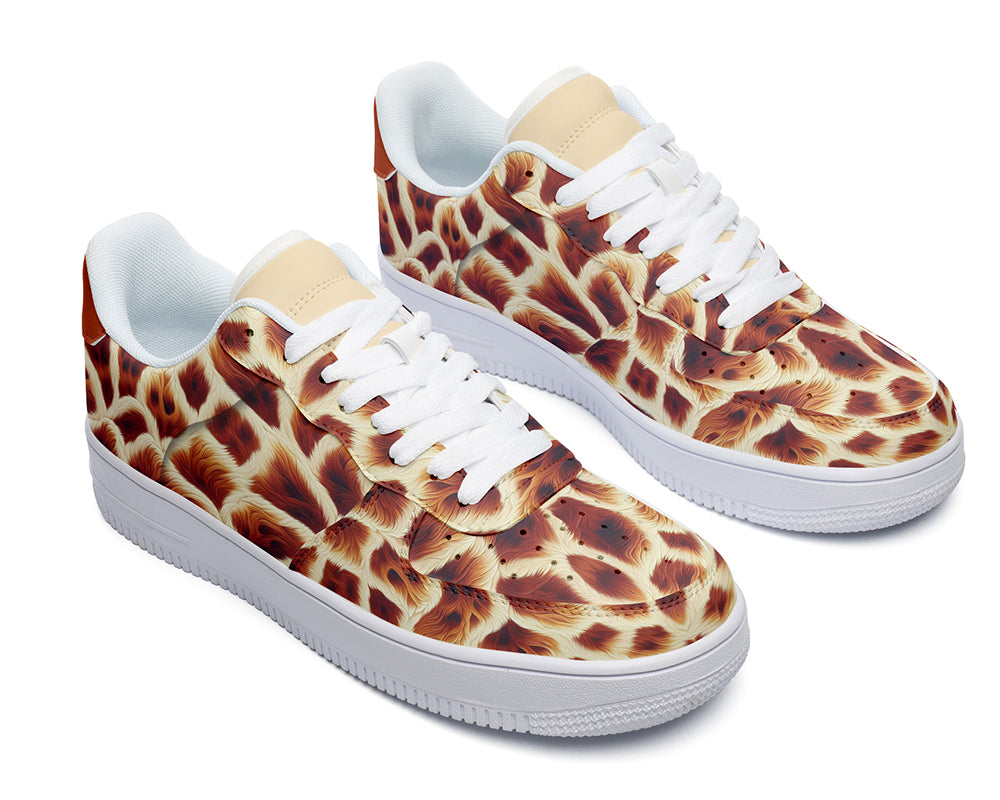 Giraffe Print Sneakers: Safari Animal Pattern Court Sneakers