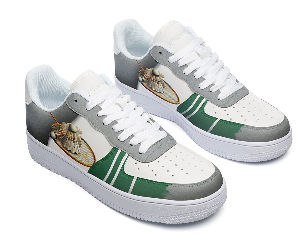Badminton Sneakers: Badminton Racket Illustration Court Sneakers