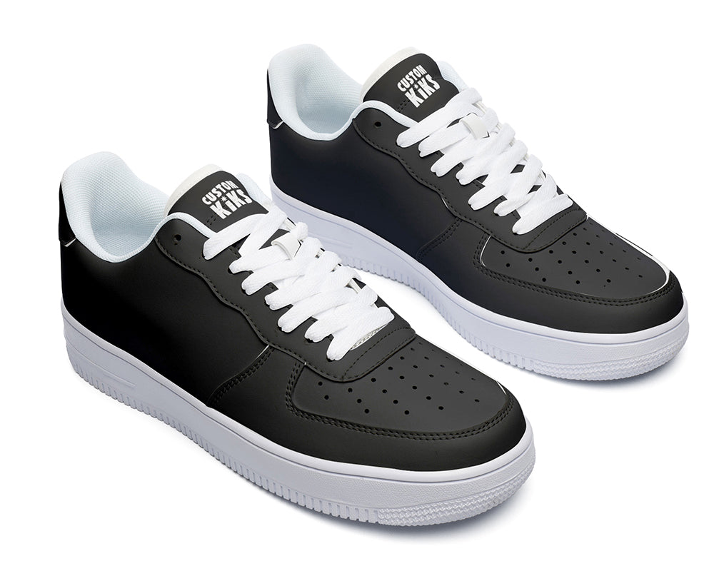 Black Sneakers: Solid Black Court Sneakers