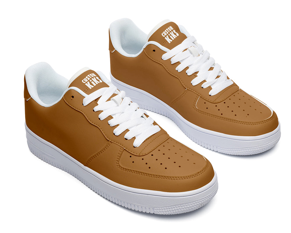 Camel Sneakers: Solid Camel Court Sneakers