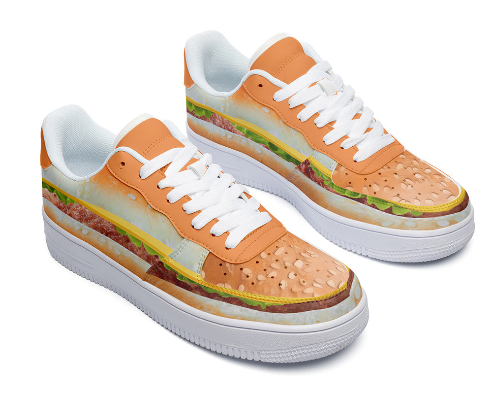 Burger Sneakers: Burger Illustration Court Sneakers