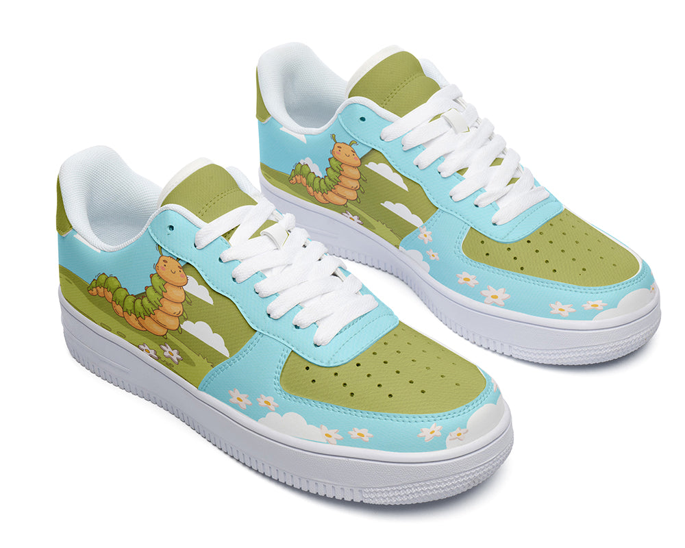 Caterpillar Sneakers: Cute Caterpillar Illustration Court Sneakers