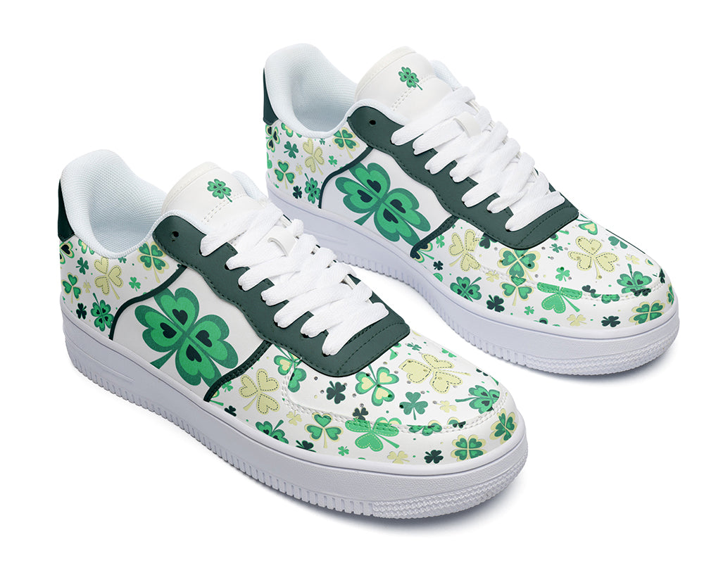 Saint Patrick Sneakers: Lucky Clover Court Sneakers