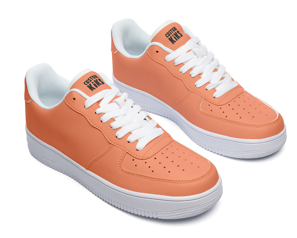 Coral Sneakers: Solid Coral Court Sneakers