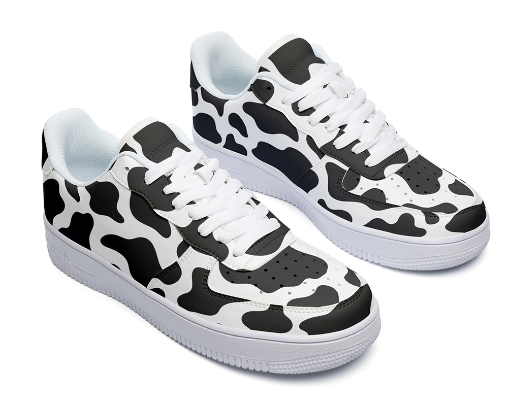 Cow Print Sneakers: Cow Print Pattern Court Sneakers