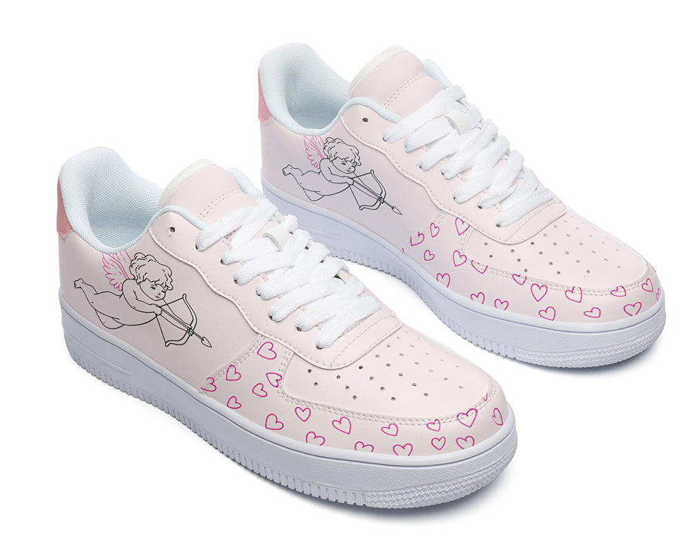 Cupid Sneakers: Cupid Pattern Court Sneakers