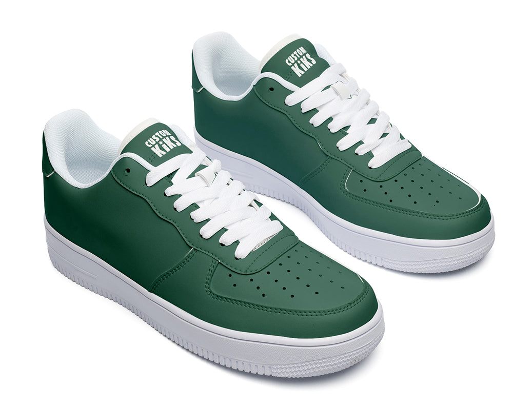 Hunter Green Sneakers: Solid Hunter Green Court Sneakers