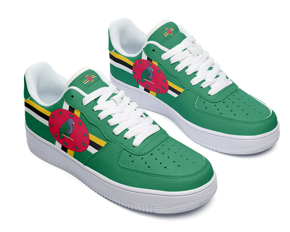 Dominica Flag Sneakers: Dominica Flag Pattern Court Sneakers