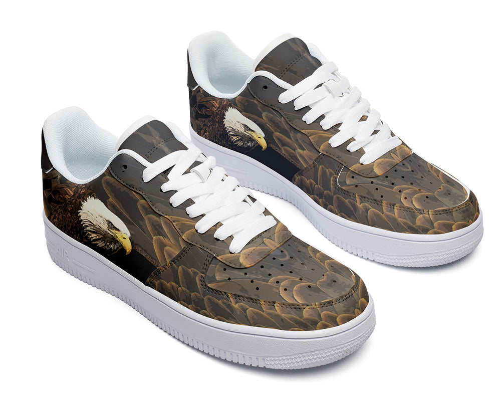Eagle Sneakers: Bald Eagle Illustration Court Sneakers
