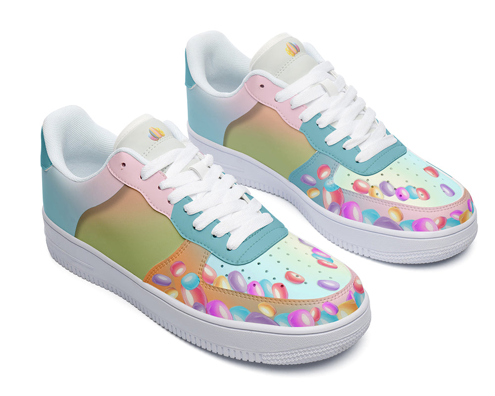 Jellybean Sneakers: Jellybean Candy Pattern Court Sneakers