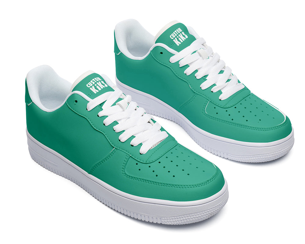 Emerald Green Sneakers: Solid Emerald Green Court Sneakers