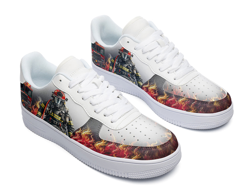 Firefighter Sneakers: Firefighter Illustration Court Sneakers