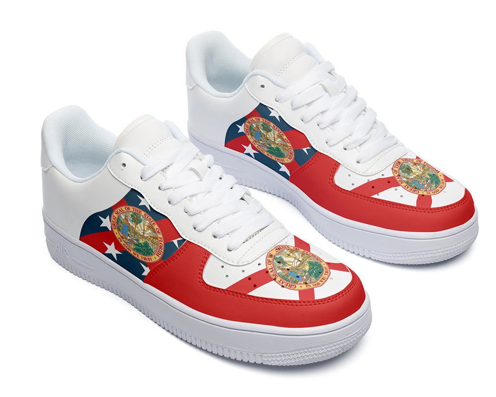 Florida Sneakers: Florida State Flag Pattern Court Sneakers