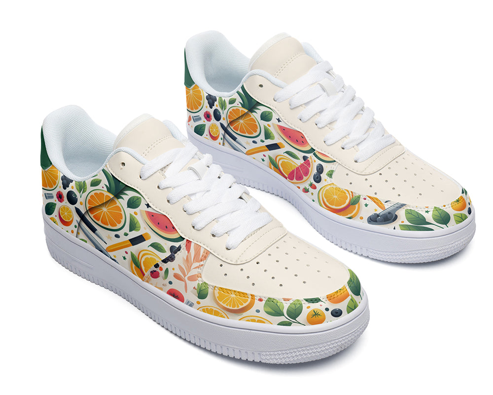 Fruits Sneakers: Fruit Pattern Court Sneakers
