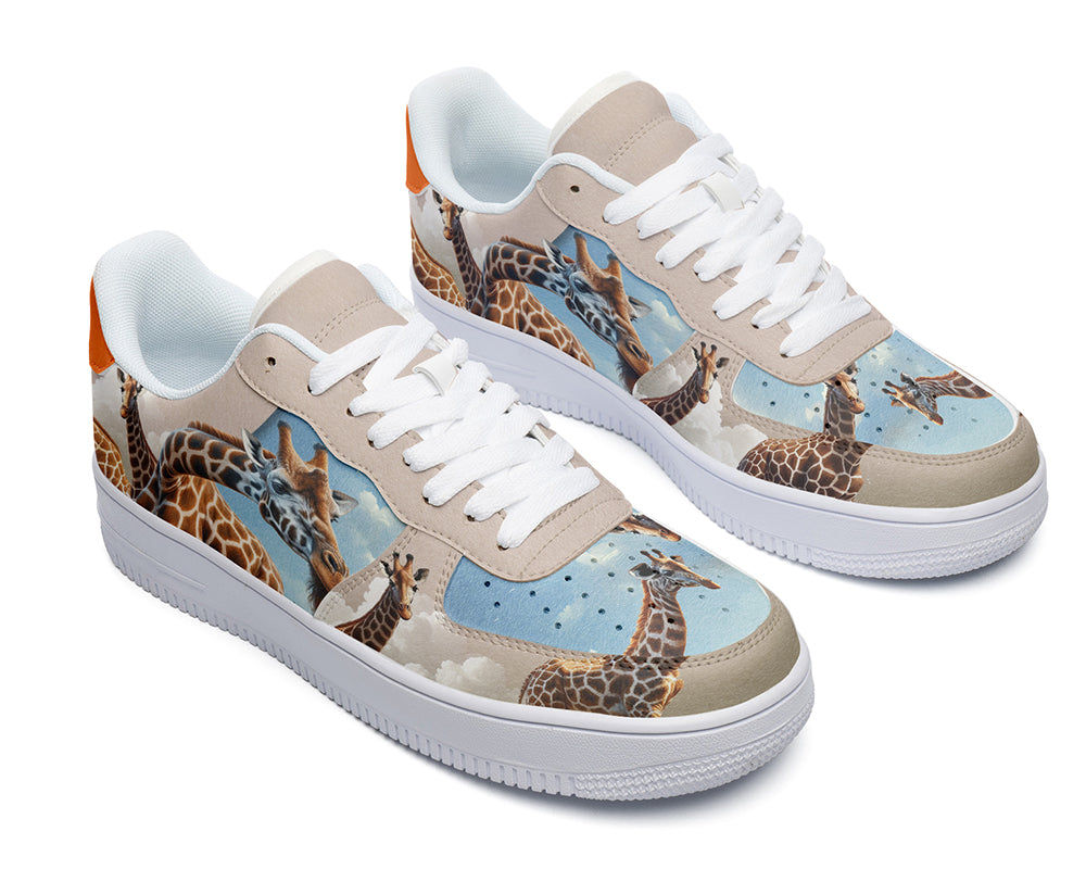 Giraffe Sneakers: Giraffe Illustration Court Sneakers