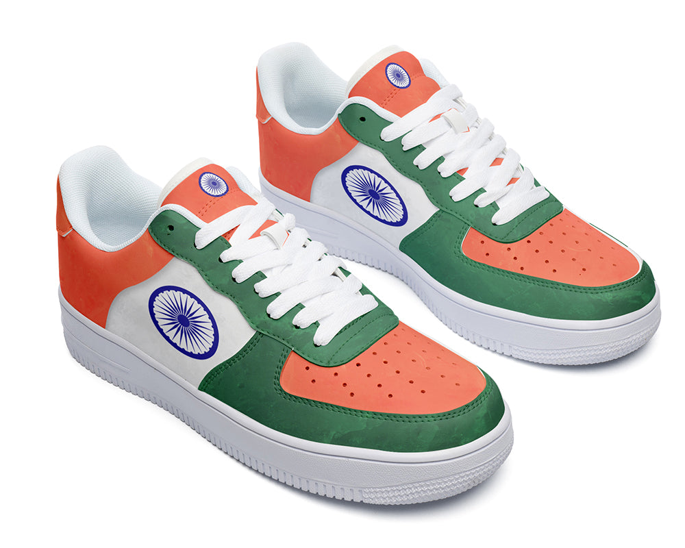 Indian Flag Sneakers: Indian Flag Pattern Court Sneakers