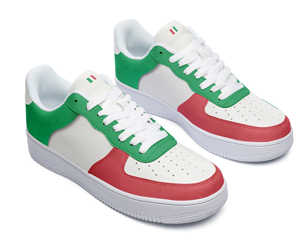 Italian Flag Sneakers: Italian Flag Pattern Court Sneakers