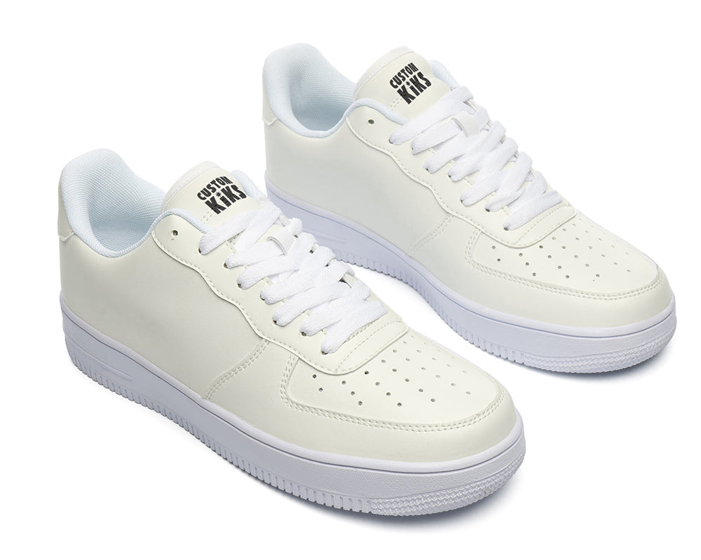 Ivory Sneakers: Solid Ivory Court Sneakers