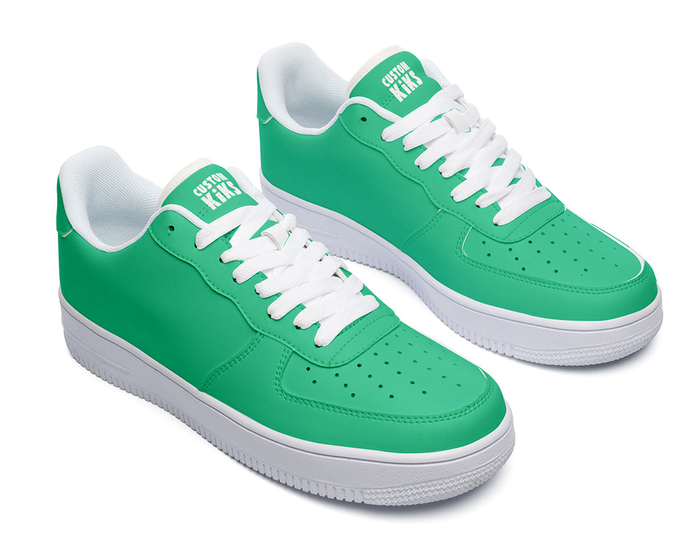Kelly Green Sneakers: Solid Kelly Green Court Sneakers