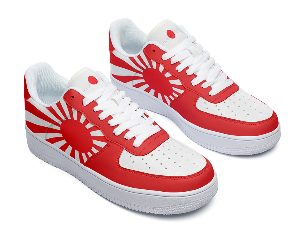 Japan Sneakers: Red Sun Rays Court Sneakers