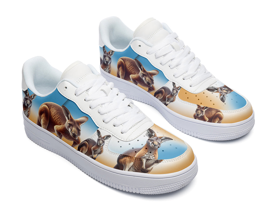 Kangaroo Sneakers: Group of Kangaroo Illustration Court Sneakers