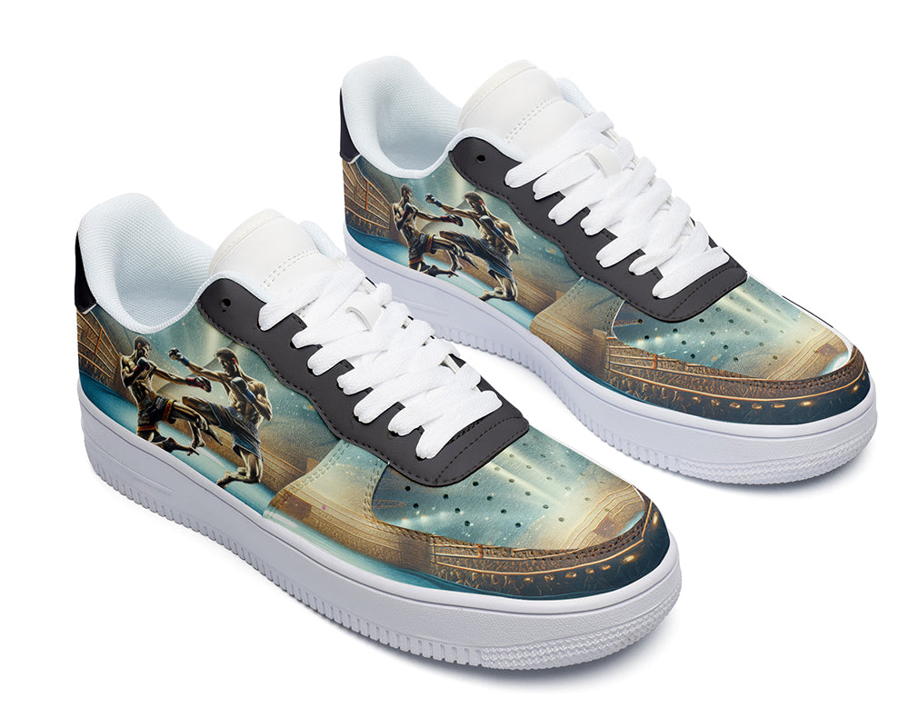 Kickboxing Sneakers: Kickboxing Illustration Court Sneakers