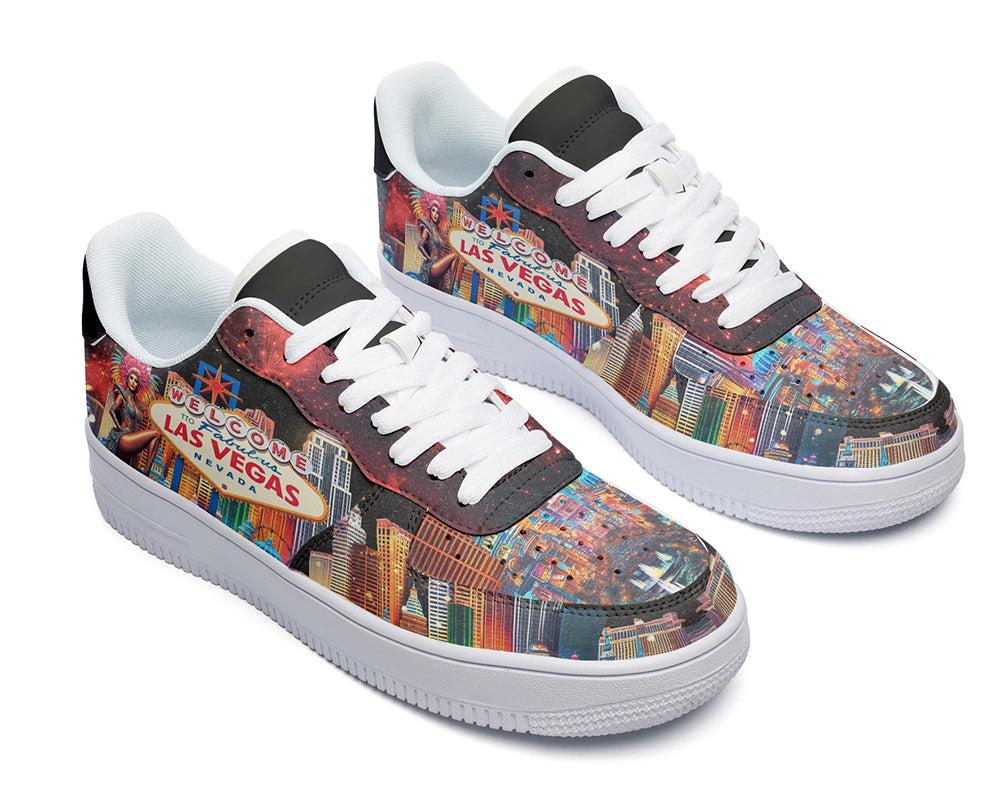 Las Vegas Sneakers: Las Vegas City Illustration Court Sneakers