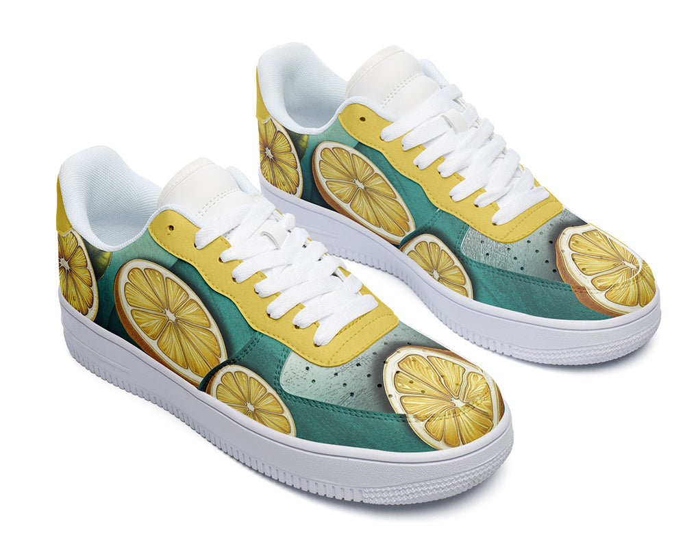 Lemon Sneakers: Lemon Pattern Court Sneakers