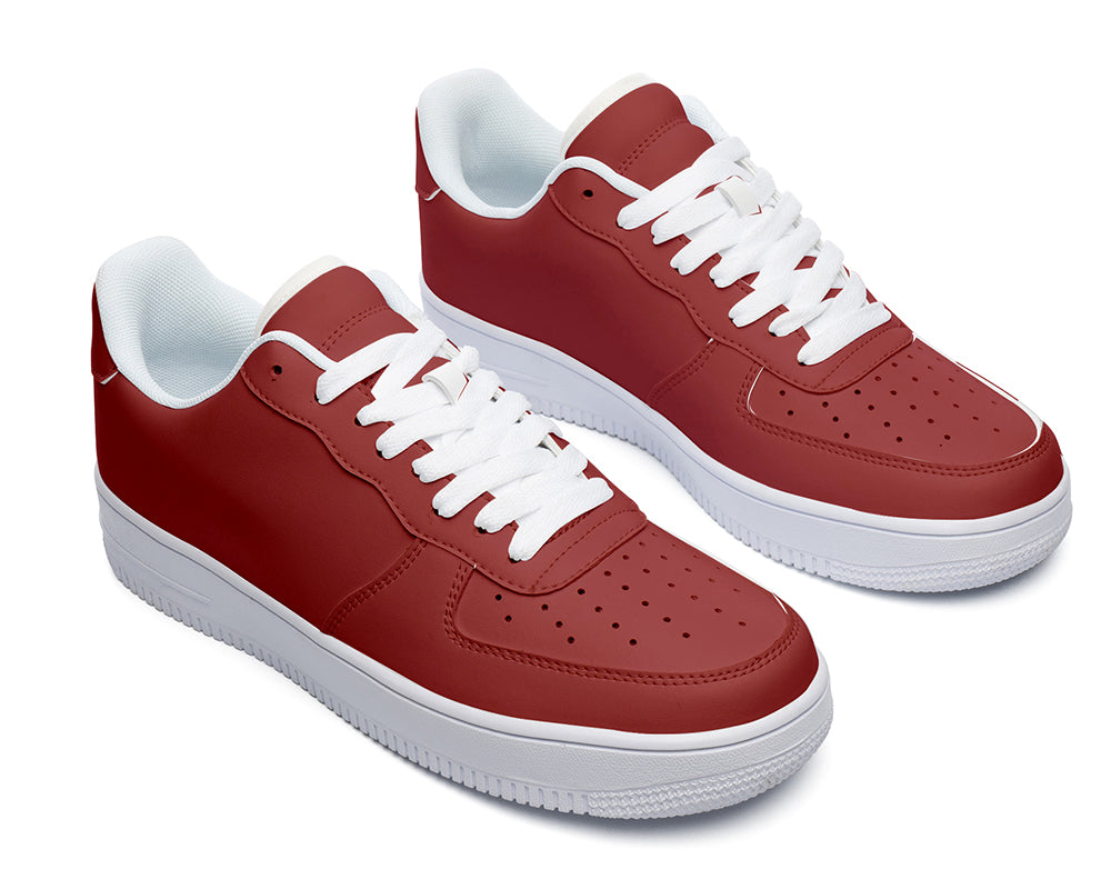 Burgundy Sneakers: Solid Burgundy Court Sneakers