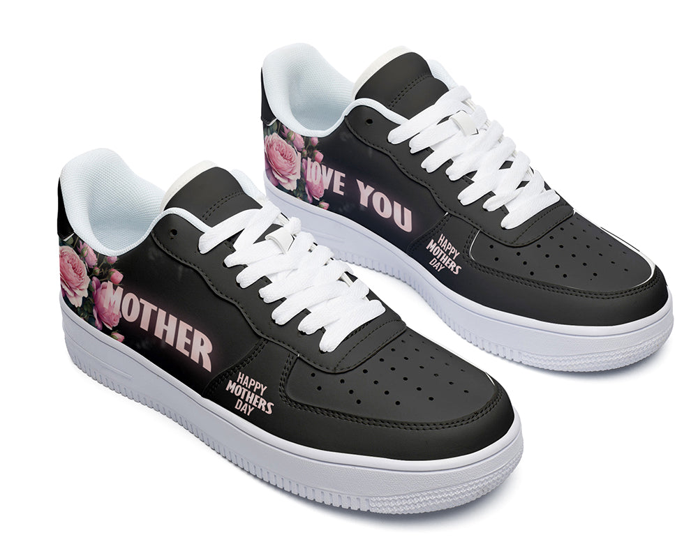 Mother’s Day Sneakers: Black Floral Mother Court Sneakers