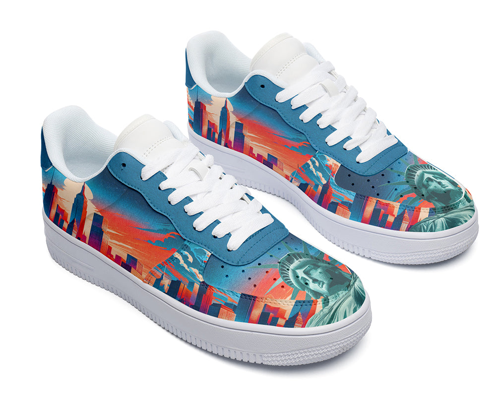 New York Sneakers: New York City Skyline Illustration Court Sneakers