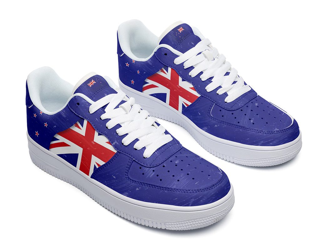New Zealand Flag Sneakers: New Zealand Flag Pattern Court Sneakers