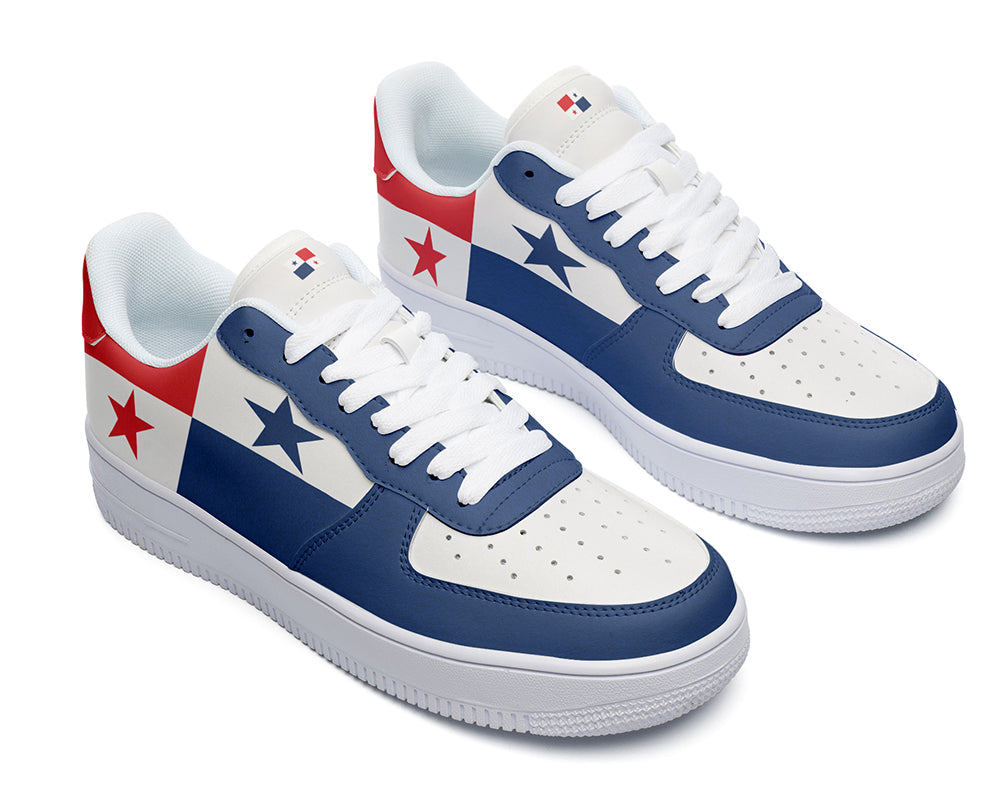 Panama Flag Sneakers: Panama Flag Pattern Court Sneakers