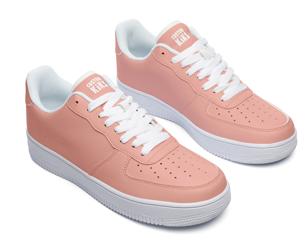 Peach Sneakers: Solid Peach Court Sneakers