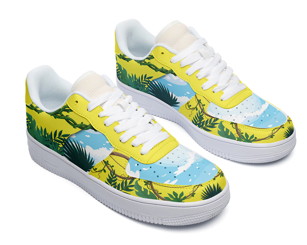 Plant Sneakers: Plant Pattern Court Sneakers